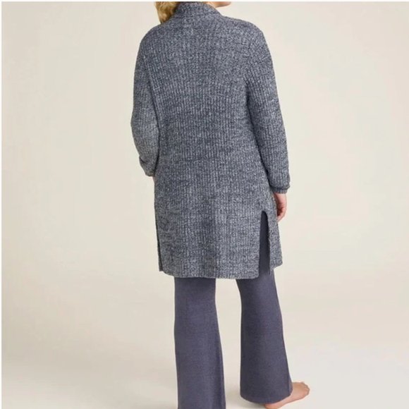 Barefoot Dreams Cozychic Lite Montecito Cardi Heathered Indigo/Stone 3X - Picture 3 of 16